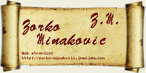Zorko Minaković vizit kartica